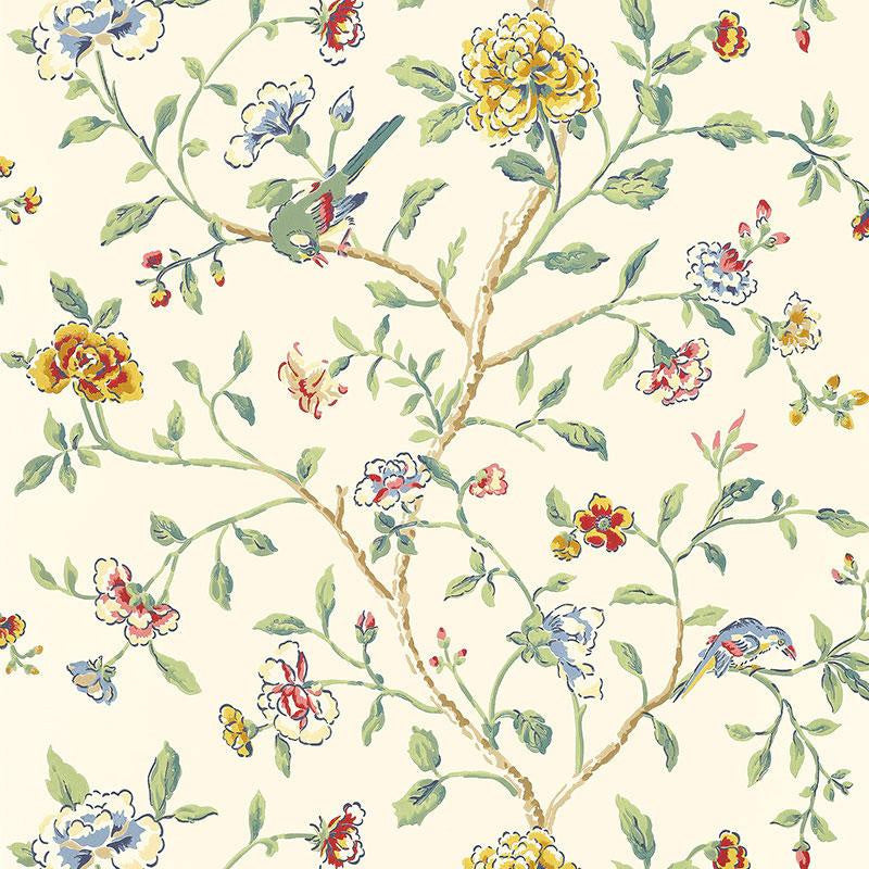 Annabelle Vine Primary 5004400 by Schumacher Designer Wallpaper Greenhouse 27.0" - Swanky Fabrics -