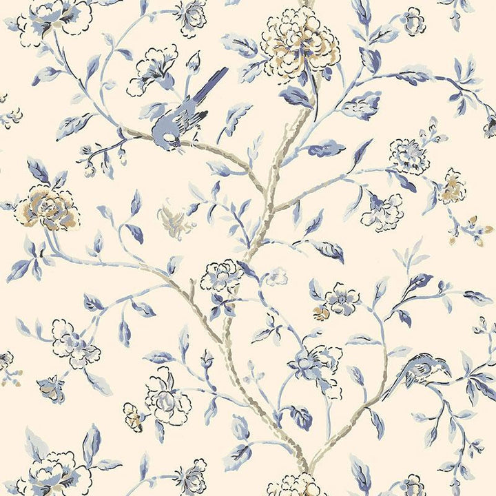Annabelle Vine Porcelain 5004401 by Schumacher Wallpaper Greenhouse 27.0" - Fabric Carolina -