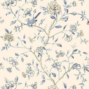 Annabelle Vine Porcelain 5004401 by Schumacher Wallpaper