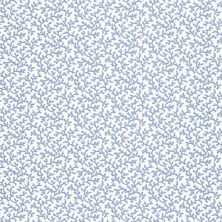 Coral Vine Ocean 5004414 by Schumacher Designer Wallpaper Simply Charming 4.5" - Swanky Fabrics -