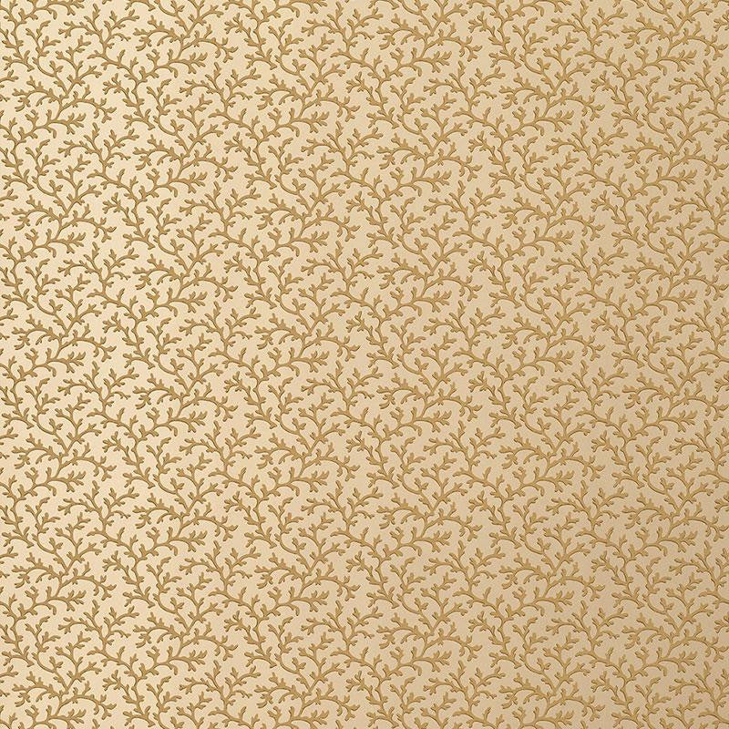 Coral Vine Burnished Gold 5004416 by Schumacher Wallpaper Simply Charming 4.5" - Fabric Carolina -