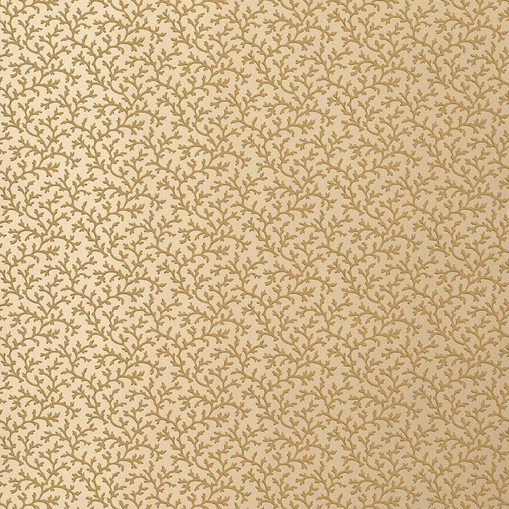 Coral Vine Burnished Gold 5004416 by Schumacher Wallpaper Simply Charming 4.5" - Fabric Carolina -