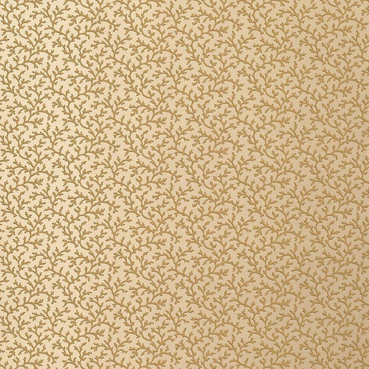 Coral Vine Burnished Gold 5004416 by Schumacher Designer Wallpaper Simply Charming 4.5" - Swanky Fabrics -