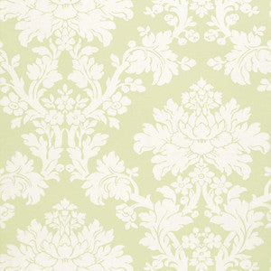 Tierni Damask Celery 5004462 by Schumacher Wallpaper