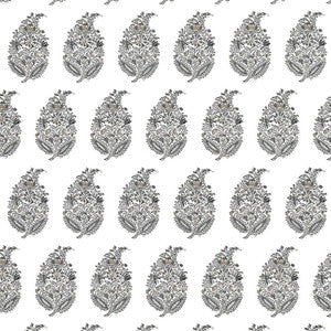 Rajasthan Paisley Silver 5004474 by Schumacher Wallpaper
