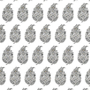 Rajasthan Paisley Silver 5004474 by Schumacher Wallpaper