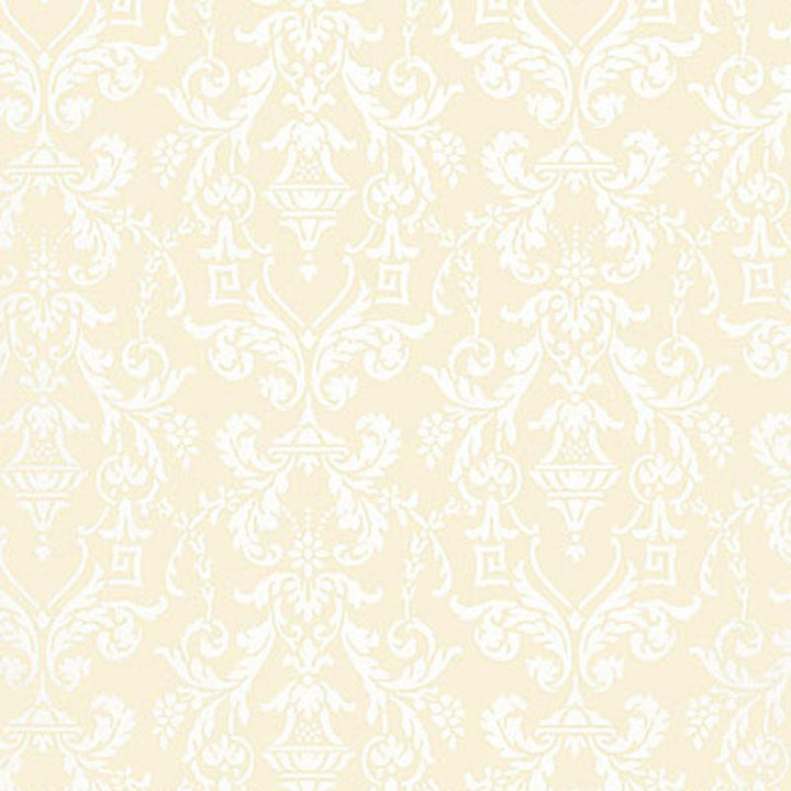 Lido Damask Beige 5004480 by Schumacher Wallpaper Greenhouse 9.0" - Fabric Carolina -