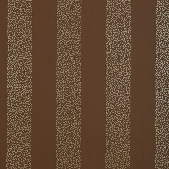 Beekman Stripe Truffle 5004573 by Schumacher Wallpaper Chroma 6.75" - Fabric Carolina -