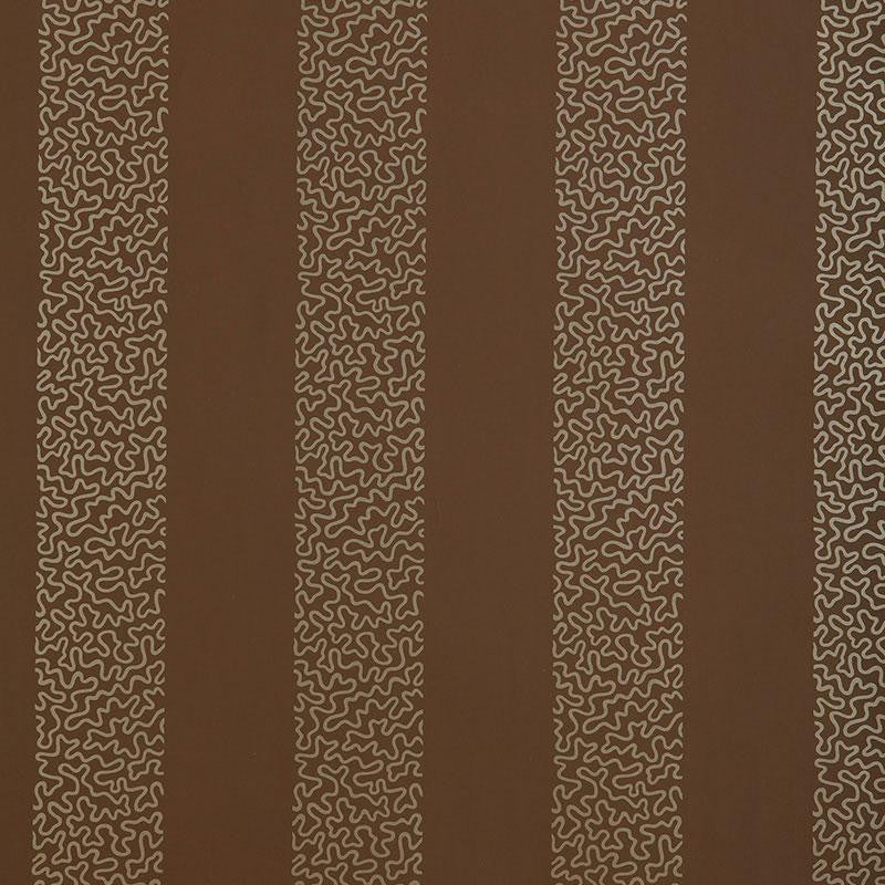 Beekman Stripe Truffle 5004573 by Schumacher Designer Wallpaper Chroma 6.75" - Swanky Fabrics -