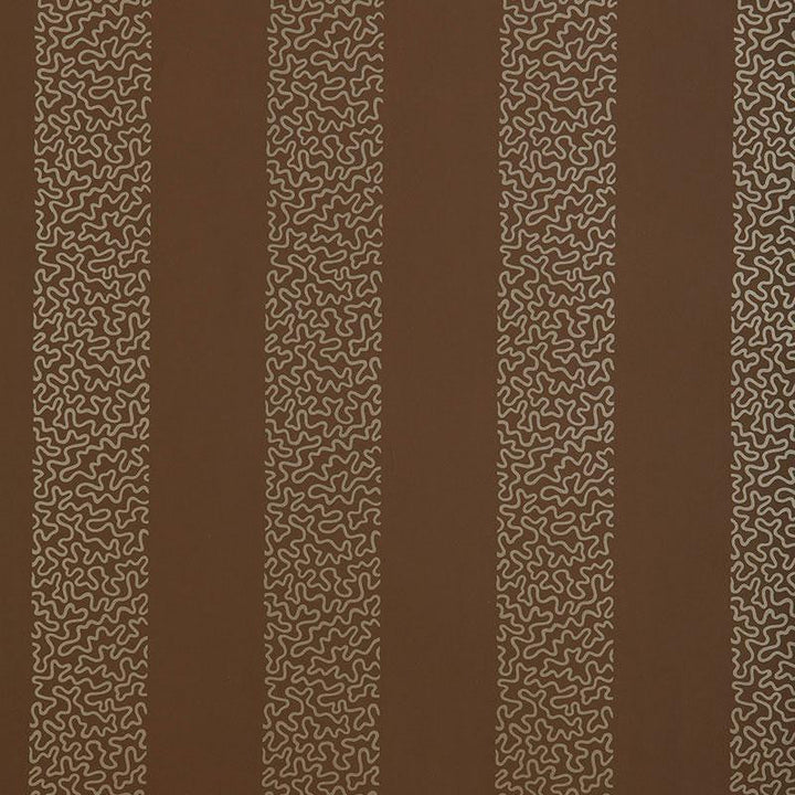 Beekman Stripe Truffle 5004573 by Schumacher Designer Wallpaper Chroma 6.75" - Swanky Fabrics -