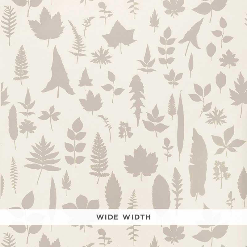 Leaves Platinum 5005020 by Schumacher Wallpaper Modern Nature 54.0" - Fabric Carolina -