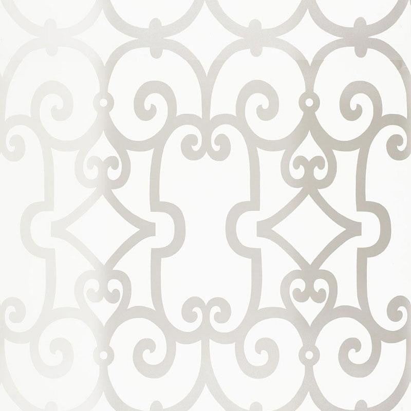 Manor Gate Silver 5005054 by Schumacher Designer Wallpaper Modern Nature 13.5" - Swanky Fabrics -