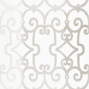 Manor Gate Silver 5005054 by Schumacher Wallpaper