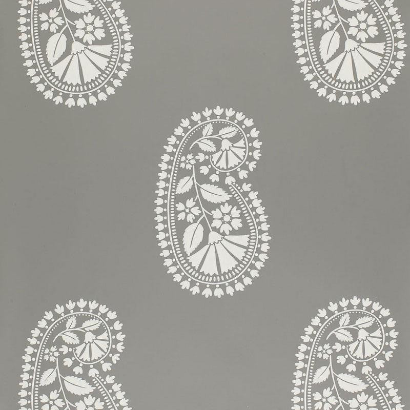 Indore Paisley Charcoal 5005062 by Schumacher Wallpaper Modern Nature 9.0" - Fabric Carolina -