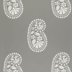 Indore Paisley Charcoal 5005062 by Schumacher Wallpaper