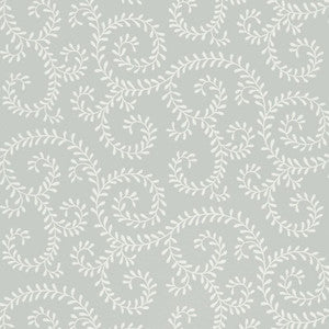 Leafy Scroll Dove 5005090 by Schumacher Wallpaper