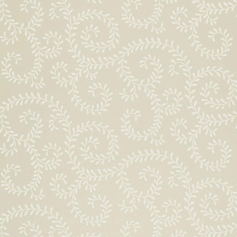 Leafy Scroll Bone 5005091 by Schumacher Designer Wallpaper Simply Charming 13.5" - Swanky Fabrics -
