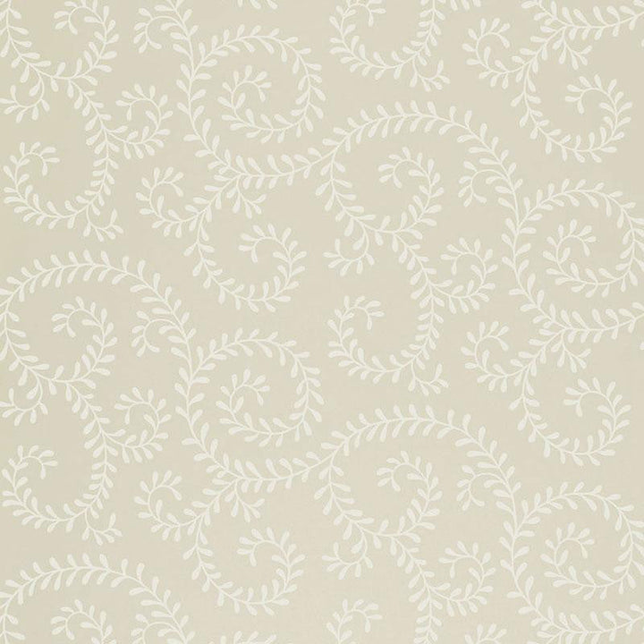 Leafy Scroll Bone 5005091 by Schumacher Designer Wallpaper Simply Charming 13.5" - Swanky Fabrics -