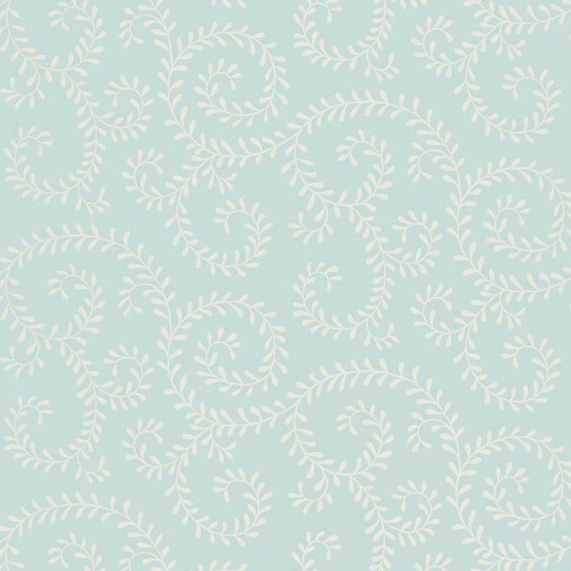 Leafy Scroll Sky 5005092 by Schumacher Wallpaper Simply Charming 13.5" - Fabric Carolina -