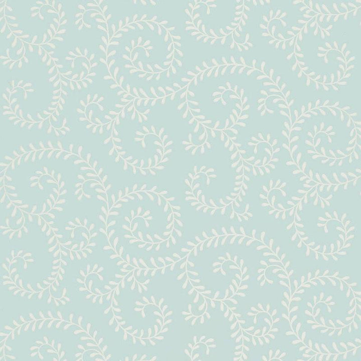 Leafy Scroll Sky 5005092 by Schumacher Wallpaper Simply Charming 13.5" - Fabric Carolina -