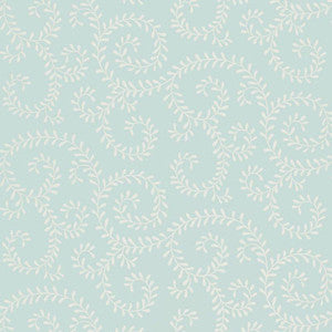 Leafy Scroll Sky 5005092 by Schumacher Wallpaper