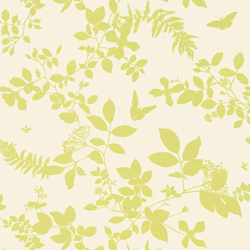 Shadow Vine Chartreuse 5005102 by Schumacher Wallpaper Modern Nature 27.0" - Fabric Carolina -