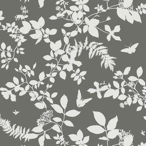 Shadow Vine Charcoal 5005103 by Schumacher Wallpaper