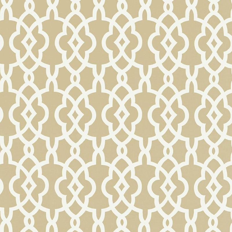 Summer Palace Fret Sand 5005140 by Schumacher Wallpaper Modern Nature 27.0" - Fabric Carolina -