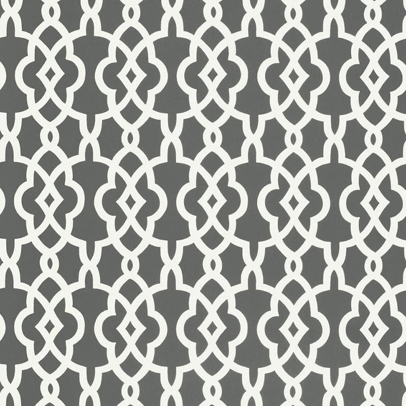 Summer Palace Fret Smoke 5005141 by Schumacher Wallpaper Modern Nature 27.0" - Fabric Carolina -