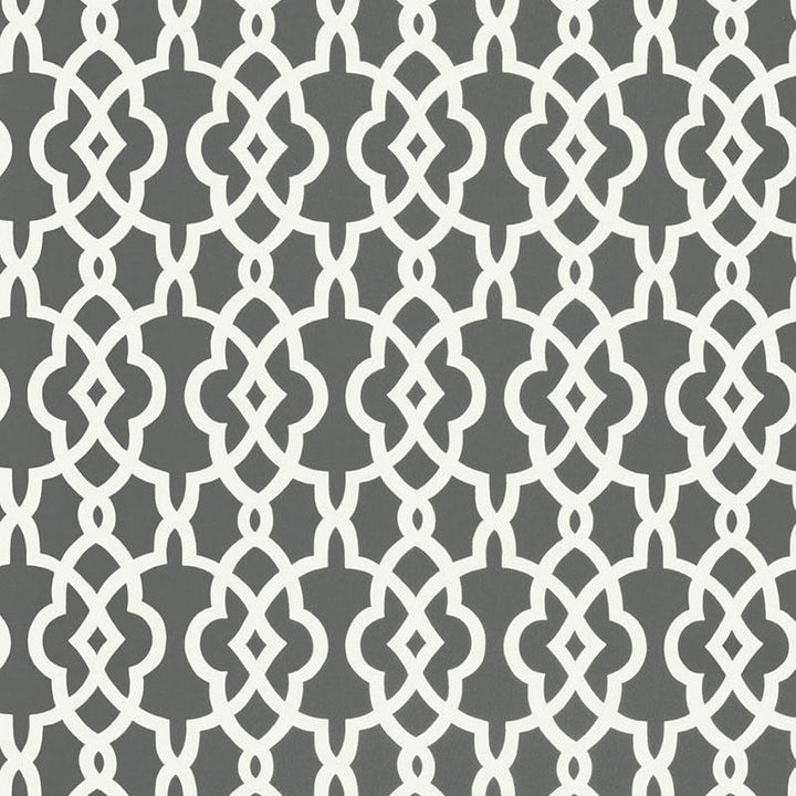 Summer Palace Fret Smoke 5005141 by Schumacher Wallpaper Modern Nature 27.0" - Fabric Carolina -