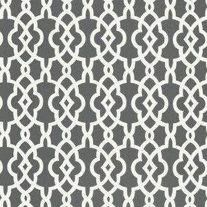 Summer Palace Fret Smoke 5005141 by Schumacher Wallpaper