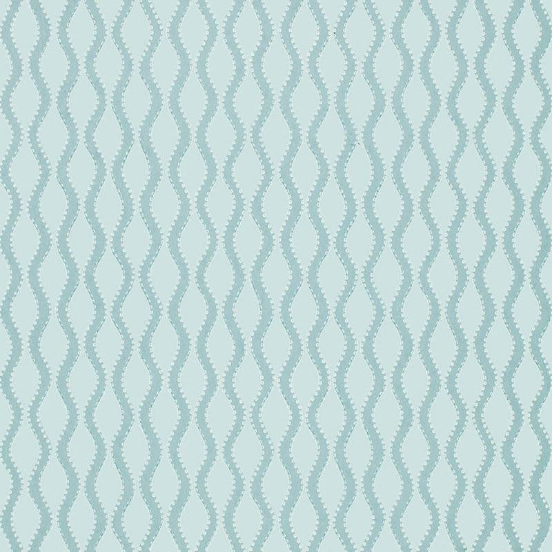 Ribbon Wave Aqua 5005162 by Schumacher Wallpaper Simply Charming 2.0" - Fabric Carolina -