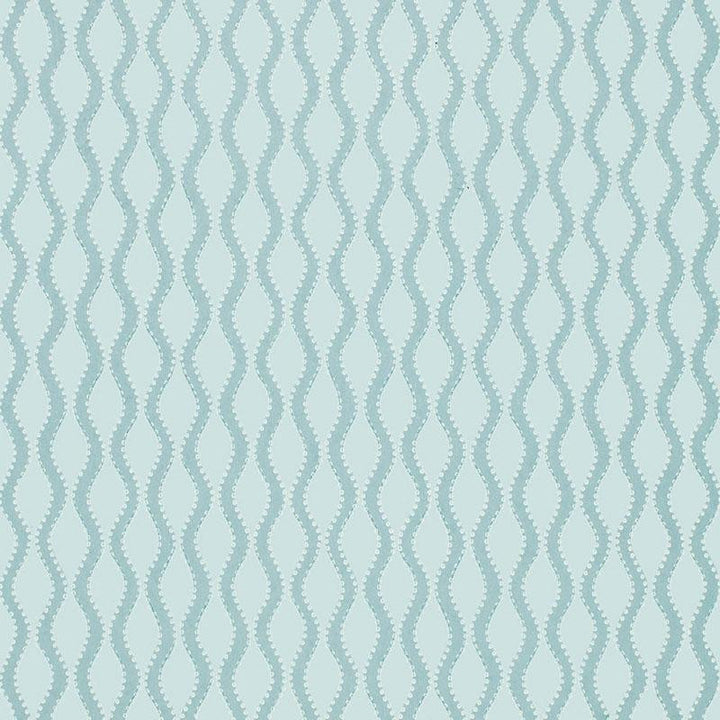Ribbon Wave Aqua 5005162 by Schumacher Wallpaper Simply Charming 2.0" - Fabric Carolina -