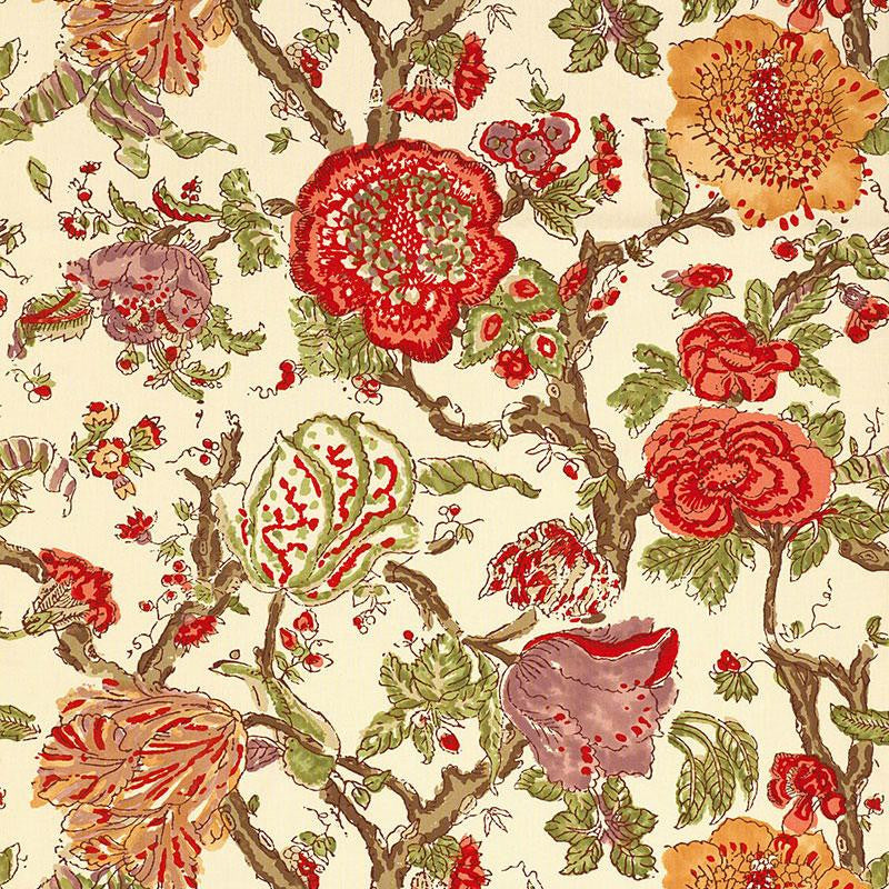 Pondicherry Coral 174122 by Schumacher Fabric Classic Prints 27.0" - Fabric Carolina -