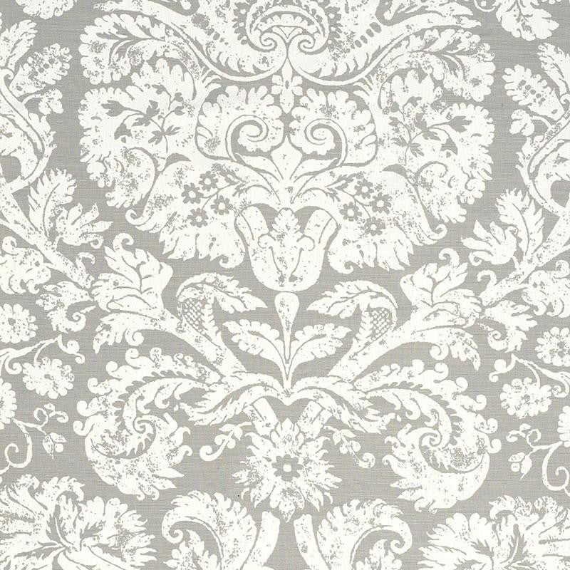 Barresa Damask Pearl 174133 by Schumacher Designer Fabric Classic Prints 27.0" - Swanky Fabrics -