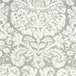 Barresa Damask Pearl 174133 by Schumacher Fabric