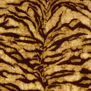 Tigre Linen Print Golden Brown 174160 by Schumacher Fabric