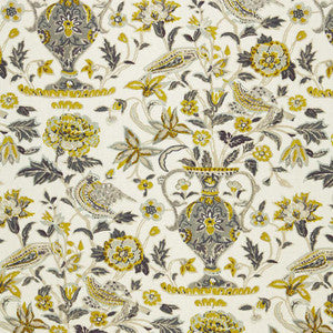 Camberwell Vase Print Citrine 174550 by Schumacher Fabric