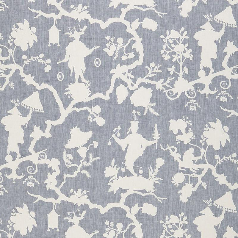 Shantung Silhouette Print Wisteria 174582 by Schumacher Fabric Exuberant Prints 27.0" - Fabric Carolina -