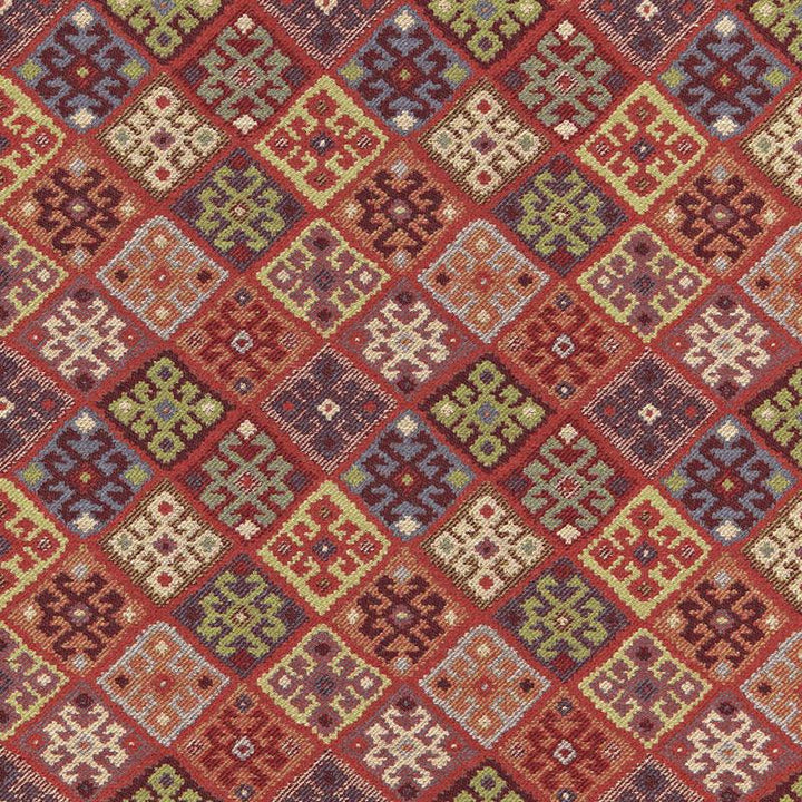 Kilim Weave Carmine 67142 by Schumacher Fabric Luxe Lodge 10.75" - Fabric Carolina -