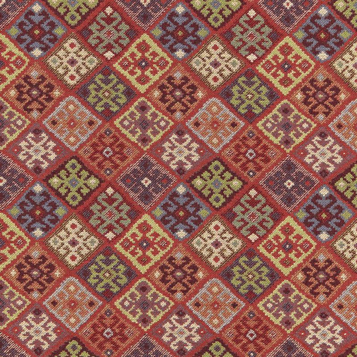 Kilim Weave Carmine 67142 by Schumacher Designer Fabric Luxe Lodge 10.75" - Swanky Fabrics -