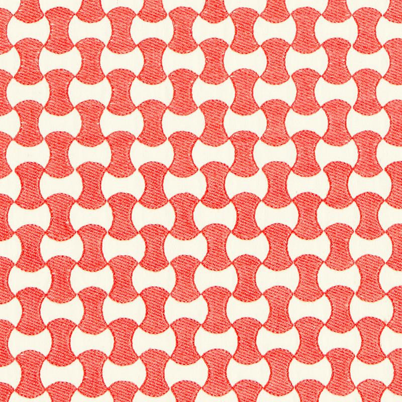 Nolita Embroidery Coral 67112 by Schumacher Fabric Essentials: Small-Scale Upholstery - Fabric Carolina -