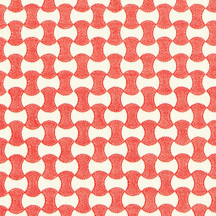 Nolita Embroidery Coral 67112 by Schumacher Designer Fabric Essentials: Small-Scale Upholstery - Swanky Fabrics -