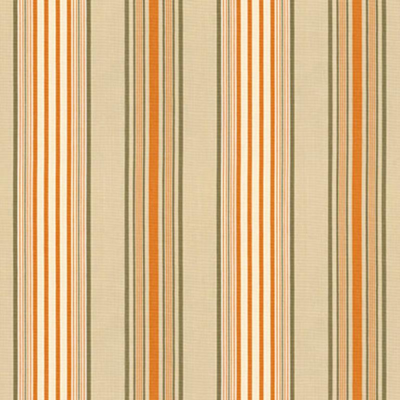 Saratoga Cotton Stripe Beige / Mocha / Pumpkin 62961 by Schumacher Fabric Perennial Favorites 9.25" - Fabric Carolina -