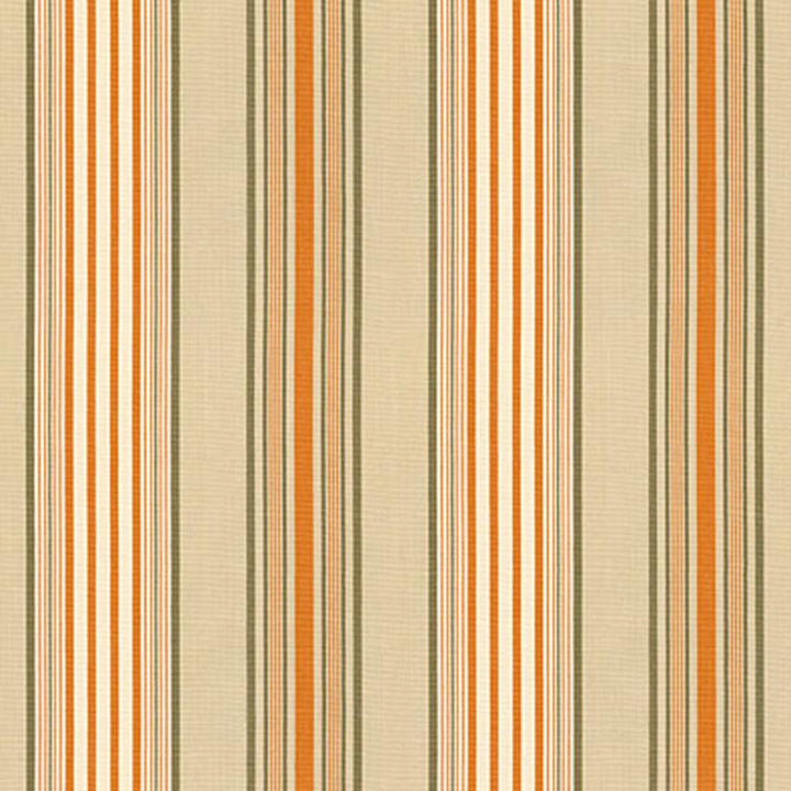 Saratoga Cotton Stripe Beige / Mocha / Pumpkin 62961 by Schumacher Fabric Perennial Favorites 9.25" - Fabric Carolina -