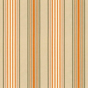 Saratoga Cotton Stripe Beige / Mocha / Pumpkin 62961 by Schumacher Fabric