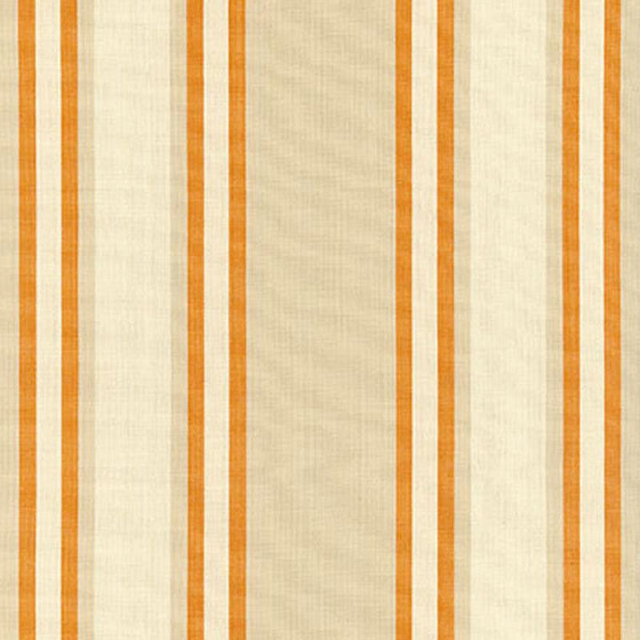 Seneca Cotton Stripe Beige/Pumpkin 62985 by Schumacher Designer Fabric Perennial Favorites 6.75" - Swanky Fabrics -