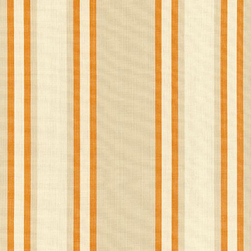 Seneca Cotton Stripe Beige/Pumpkin 62985 by Schumacher Fabric Perennial Favorites 6.75" - Fabric Carolina -