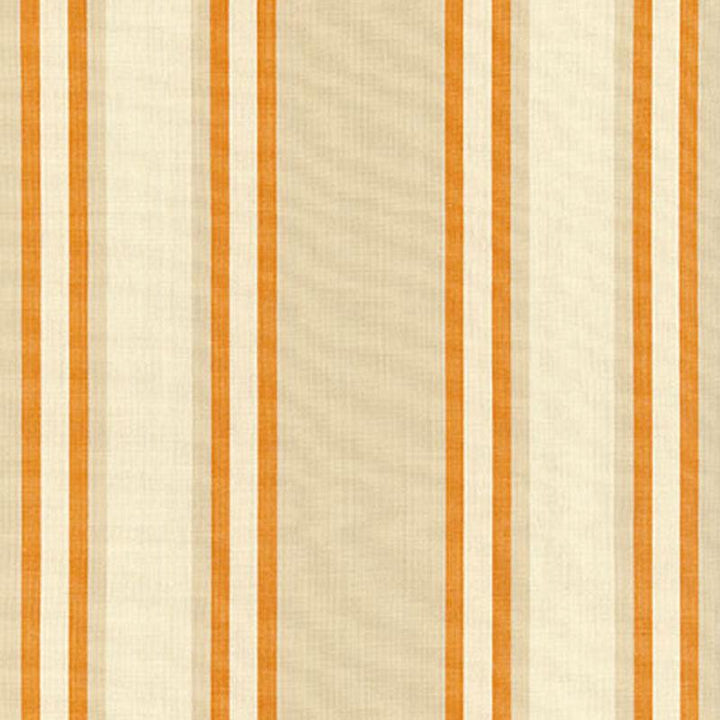 Seneca Cotton Stripe Beige/Pumpkin 62985 by Schumacher Fabric Perennial Favorites 6.75" - Fabric Carolina -