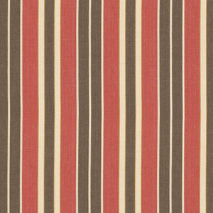 Beacon Cotton Stripe Red/Java/Beige 62994 by Schumacher Fabric